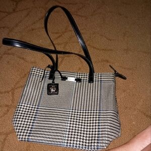 LAUREN RALPH LAUREN POLO LADIES WOMENS HANDBAG PURSE TOTE HOUNDSTOOTH